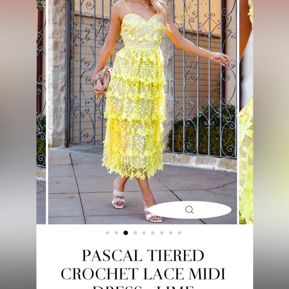 Vici Pascal Tiered crochet lace midi dress MEDIUM - Picture 1 of 3
